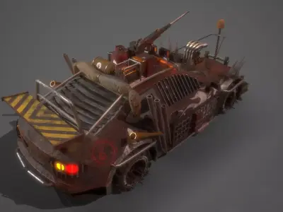 Apocalyptic Car Modular Pack Low-poly 3D model