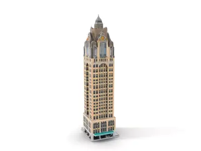 Art Deco Skyscraper model pack Low-poly 3D model