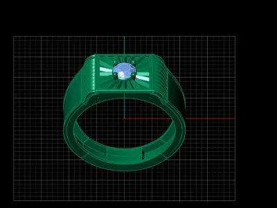 Print Ready STL 3DM  Gents Rings Diamond Men Ring  3D print model 200