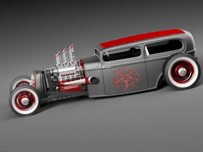 1929 ratrod sedan 3D model