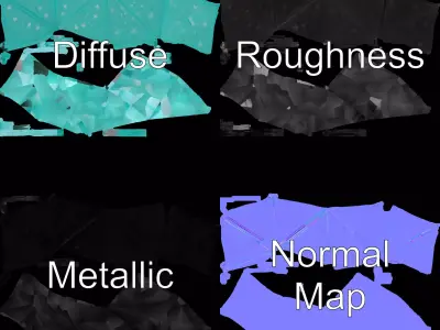 Aqua Star Kite model pack Low-poly 3D model