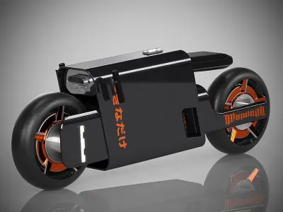 Motorcycle Yanko design Low-poly 3D model