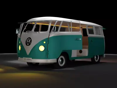 volkswagen kombi type 2 t1 3D model