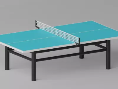 Cartoon Table Tennis Ping Pong 3D model