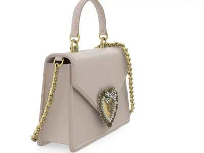 Dolce Gabbana Devotion top-handle Bag Biege Leather Low-poly 3D model