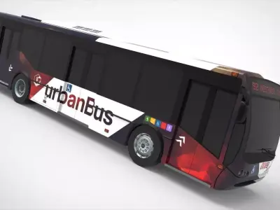 Urban Bus Low-poly 3D model