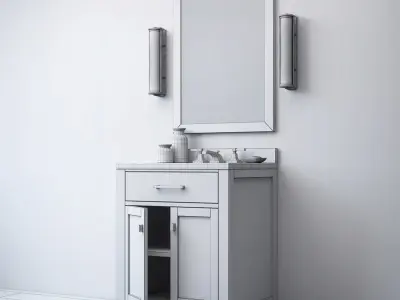 RH HUTTON POWDER ROOM VANITY 3D model