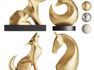Animal Sculpture Set1 3D model