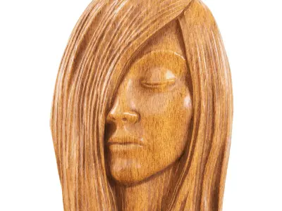 Wall decor female face 3D model