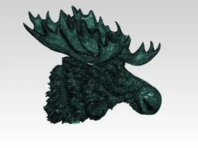 Detailed Moose  relief 3D print model