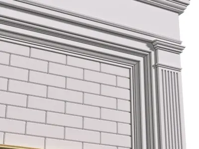 Modern Classic Art Deco Fireplace 3D model