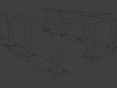 Low Poly Fence Free low-poly 3D model