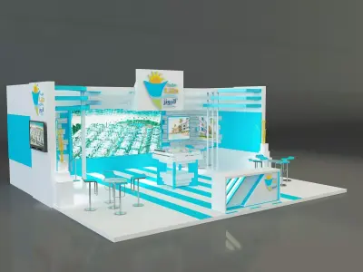  Booth Exhibition Stand a162 3D model