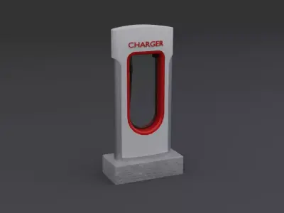 EV Supercharger Low-poly 3D model