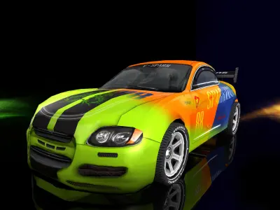 Low-poly 3d Car Gaming model Low-poly 3D model