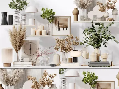 Decorative Set 237 Low-poly 3D model