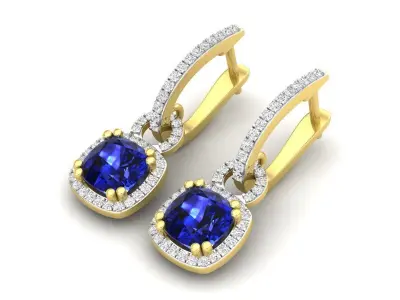 AV 319 Diamond Ladies Dangling Drop Earrings 3D print model