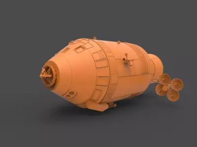 APOLLO orange spaceship 3D print model