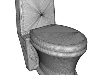 Elegant Sanitary Ware Low-poly 3D model