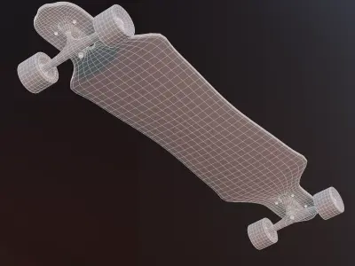  Longboard Skate Mesh Low-poly 3D model