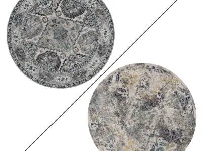 Round Rug Set 158 3D model