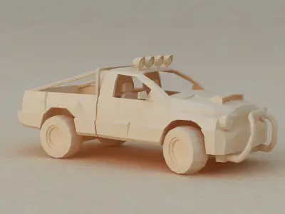 Origami cars cartoon cars toy cars 3D model