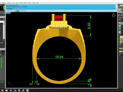 Luxury Emerald Pave Ring for Men  3764 3D print model