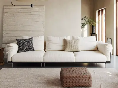 Mid Century interior scene 3D model