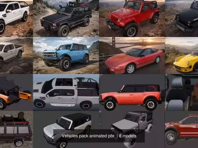 Vehicles pack animated pbr 
