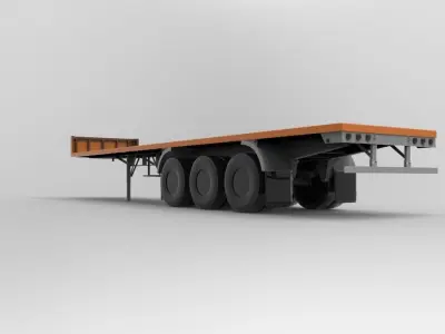 Old Trailer Randon Low-poly 3D model