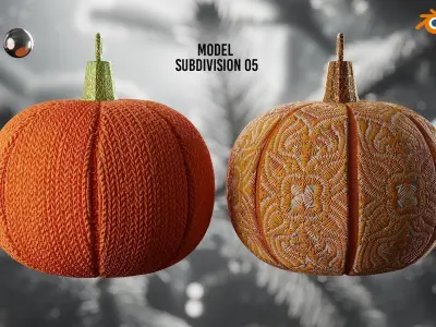 Pumpkin christmas spheres 01 Low-poly 3D model
