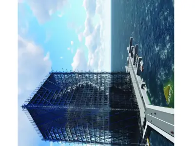 Parametric tower in the sea 3D model