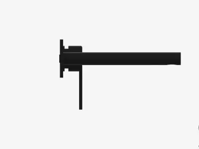 Bath Mixer Set - Luxury - Sleek Oval - Wall - 175 Low-poly 3D model