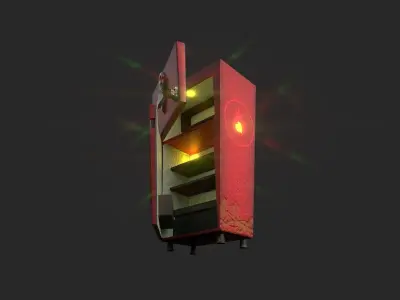 Refrigerator V8 Cartoon - Game Mesh Low-poly 3D model