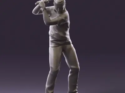 golfplayer in red polo 1098 3D Print Ready 3D print model