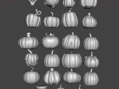 HALLOWEEN PUMPKINS MEGAPACK 23 FIGURE MODELS ORNAMENT DECORATION 3D print model