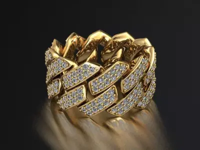 CUBAN RING SQUARE SIZE 10 USA 3D print model