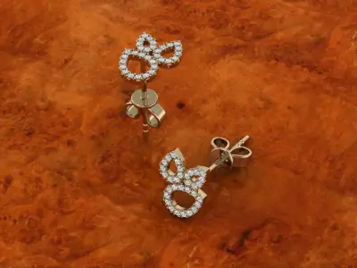 Diamond Jewelry Earring 3D print model 3