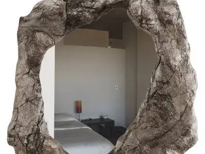  Rock Framed Mirror Low-poly 3D model