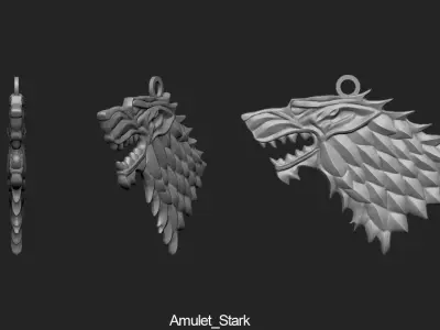 Game Of Throne Stark Amulet  3D print model