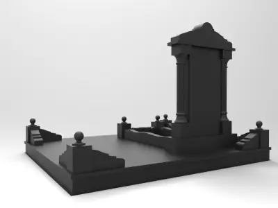 Tombstone wooden temple 3D model
