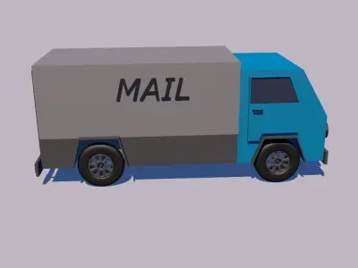 Cartoon Low Poly Car Truck Low-poly 3D model