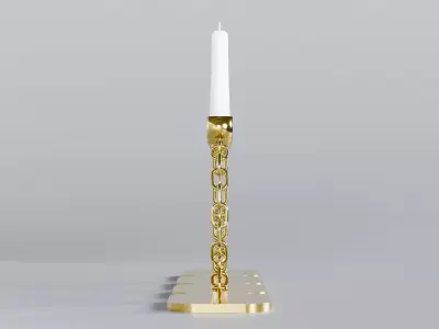 Alphabet Cafe Gold Chain Candleholder 3D Model True 4K PBR Rendr Low-poly 3D model