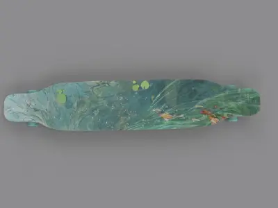 Skateboard with painting 3D model