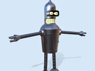 Robot Bender Low-poly 3D model