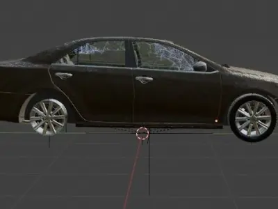 destroyed car Low-poly 3D model