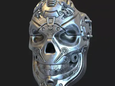 Skull ring jewelry robotic for bikers vol 2 3D print model