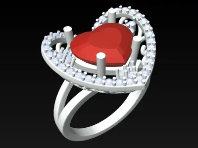 Heart Ring - Womens Rings - GN276 3D print model