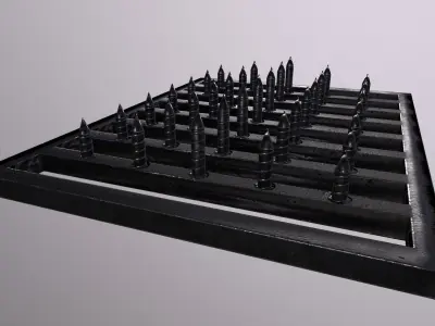 MIL - Traffic Spikes Plate - AAA PBR Game Ready Low-poly 3D model