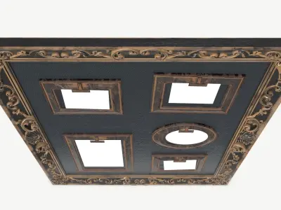 Wall frame decor with photo frames 3D model